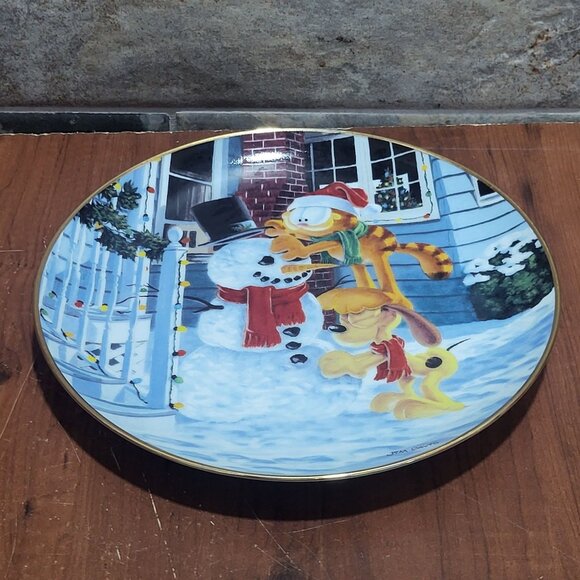 Danbury Mint Decorative Plate Garfields Christmas The Finishing Touch 1978  Jim - Picture 5 of 11